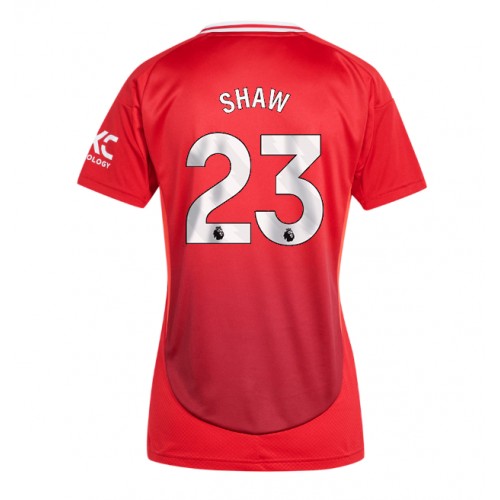 Dres Manchester United Luke Shaw #23 Domaci za Žensko 2024-25 Kratak Rukav